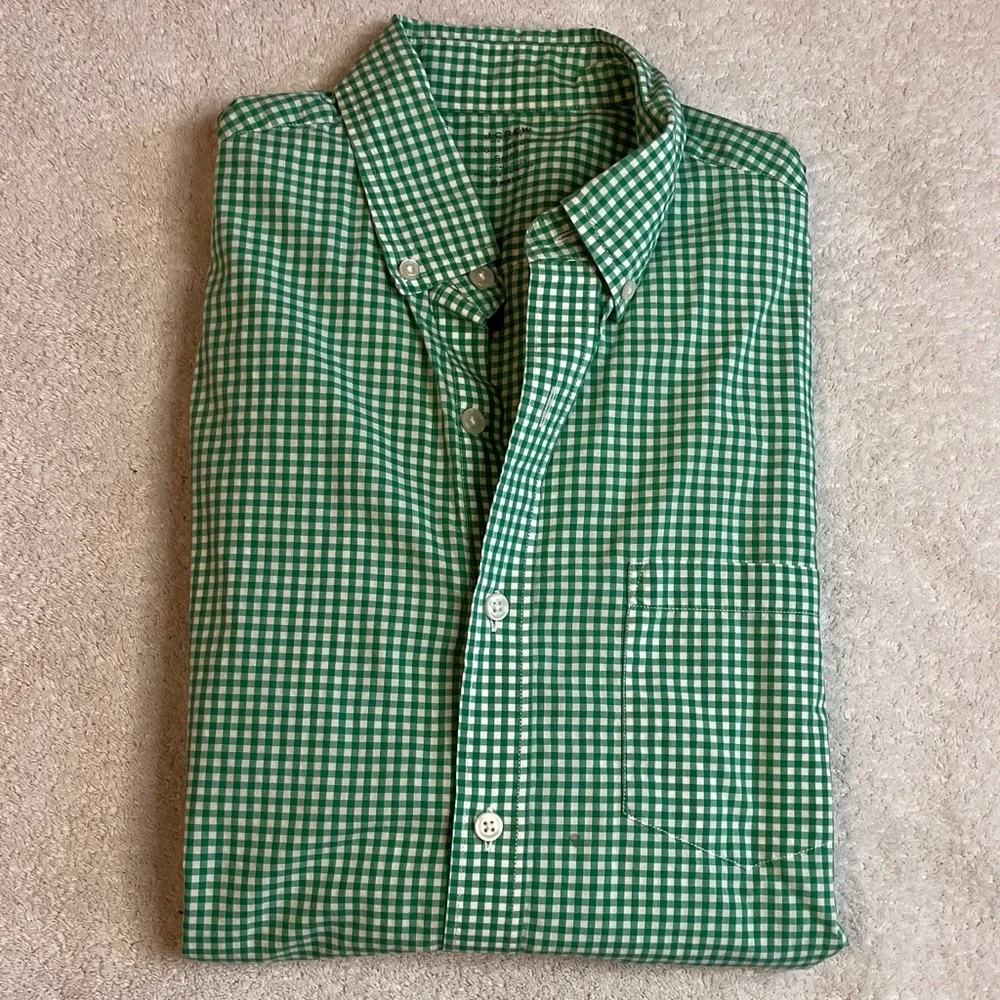 J. Crew Green Gingham Men's Shirt